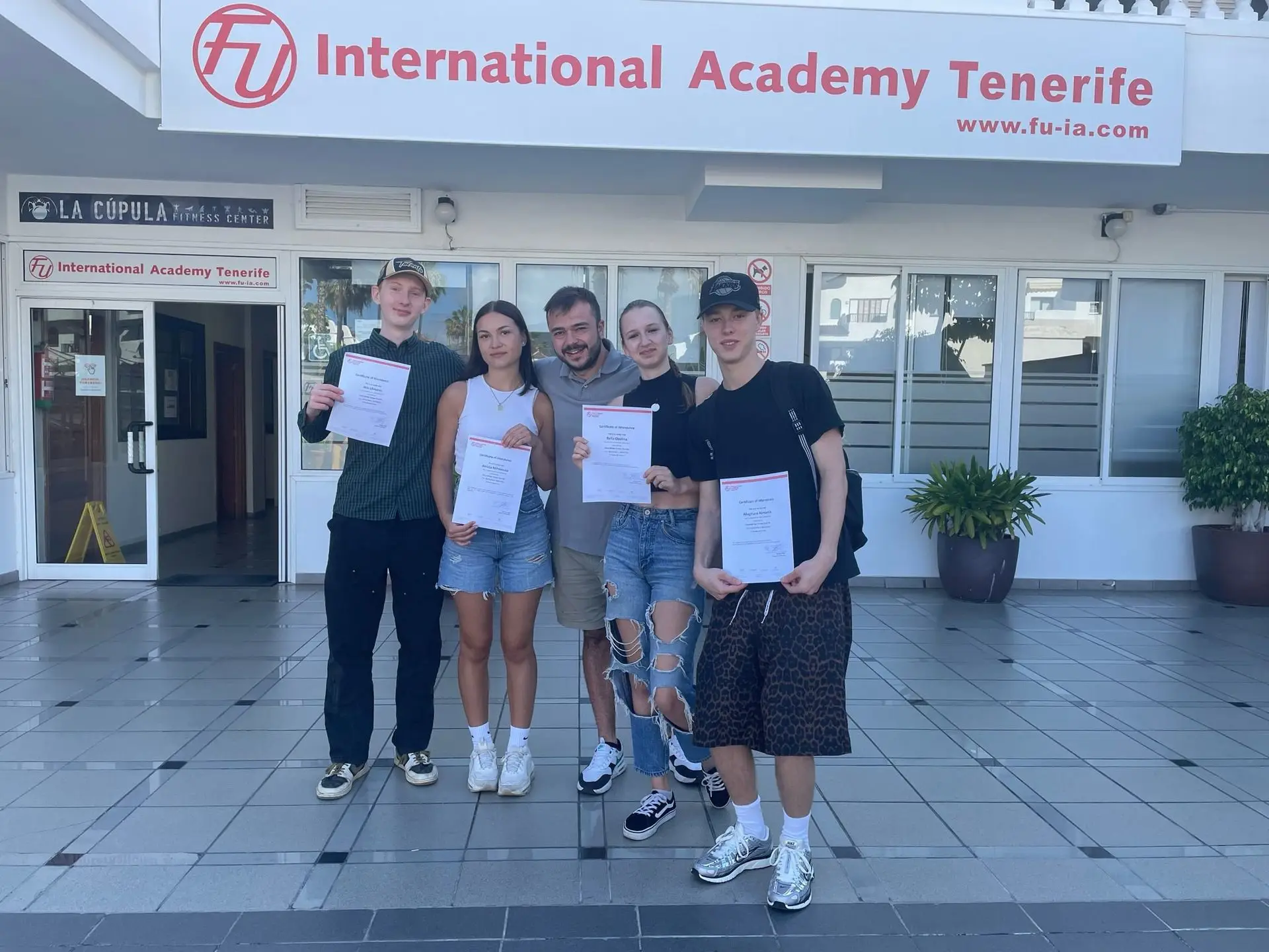 4 students finalizing their kitchen internship in Tenerife