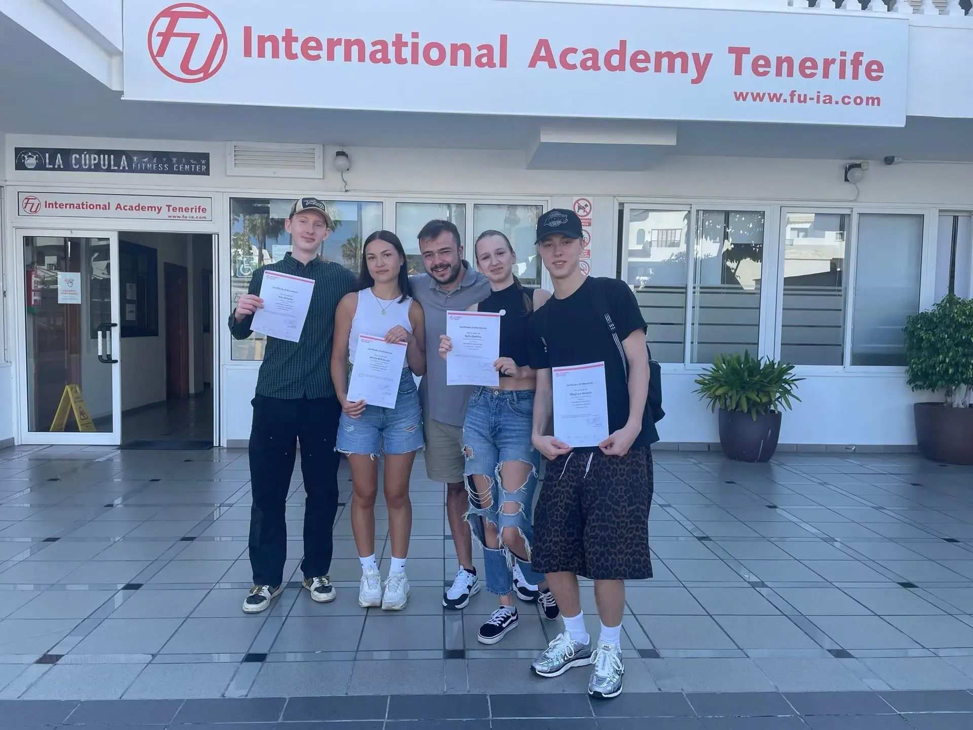 4 students finalizing their kitchen internship in Tenerife